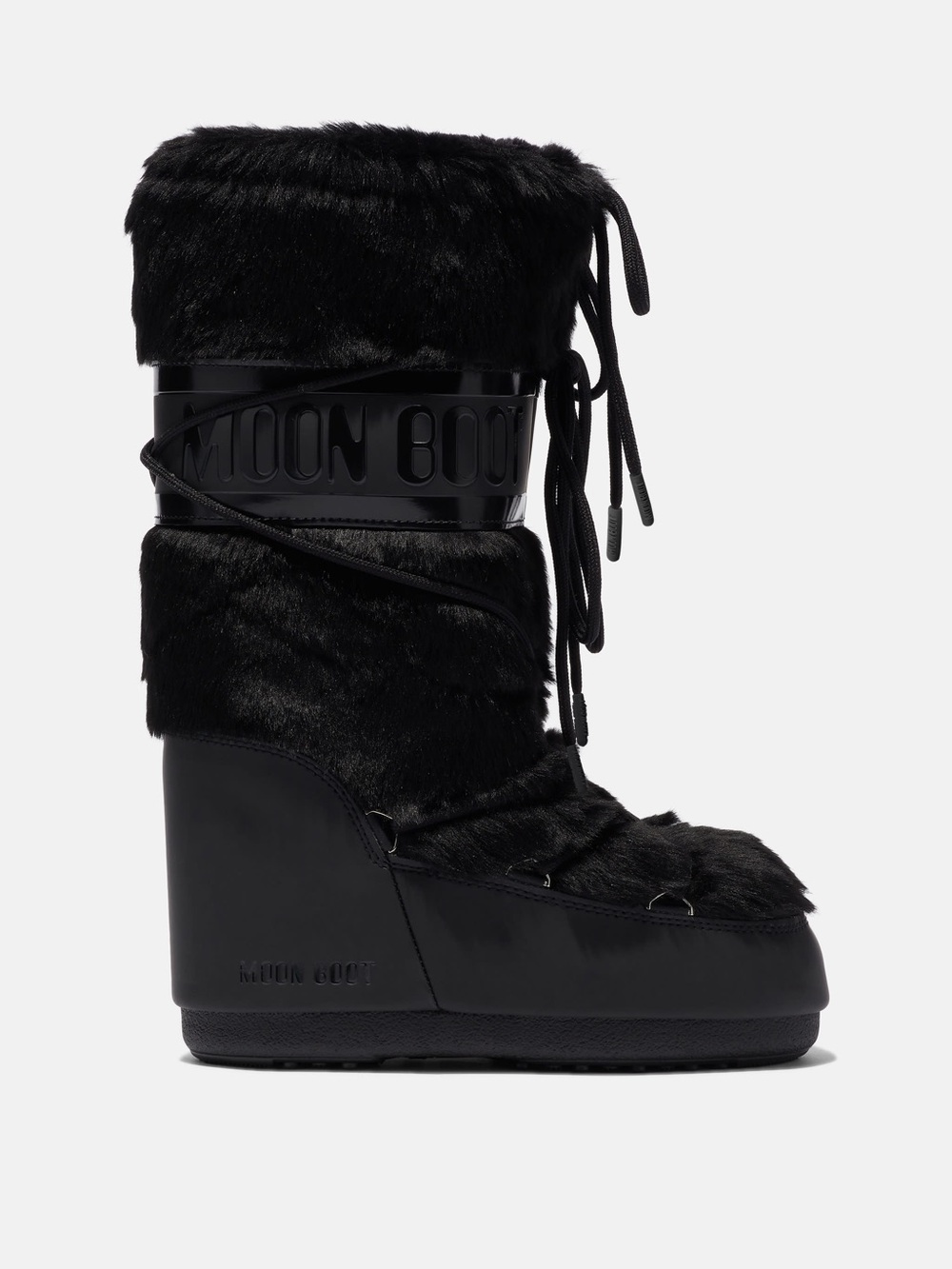 Moon Boot Icon Faux Fur Black